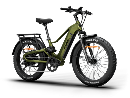 Himiway | D5 All-Terrain Electric Mountain Bike - Olive Green 15Ah+20Ah