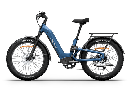 Himiway | D5 All-Terrain Step-Through Fat Tire Mountain Bike - Midnight Blue 15Ah+20Ah