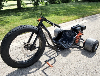 GSI - DTG Gas Powered Drift Trike Tricycle Bike Fat Ryder Motorized Big Wheel - DTG12 DTG Fat Ryder  - Black/Orange