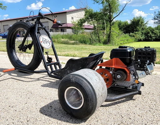 GSI - DTG Gas Powered Drift Trike Tricycle Bike Fat Ryder Motorized Big Wheel - DTG12 DTG Fat Ryder  - Black/Orange
