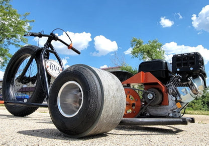 GSI - DTG Gas Powered Drift Trike Tricycle Bike Fat Ryder Motorized Big Wheel - DTG12 DTG Fat Ryder  - Black/Orange