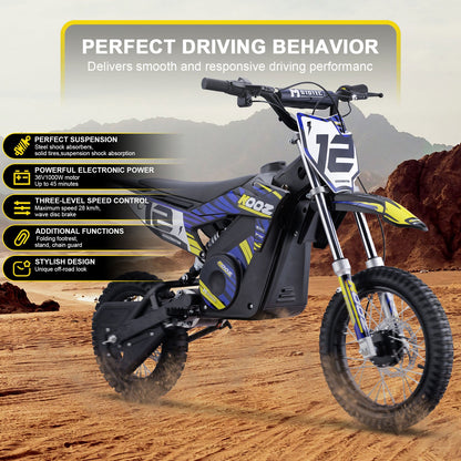 MotoTec | 36v 1000w Electric Dirt Bike | HP112E