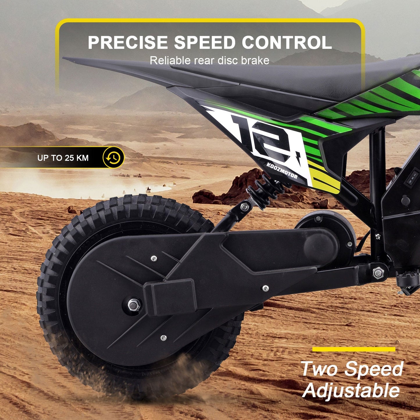 MotoTec | 36v 300w Electric Dirt Bike Green | HP122E