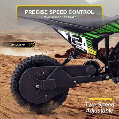 MotoTec | 36v 300w Electric Dirt Bike Green | HP122E