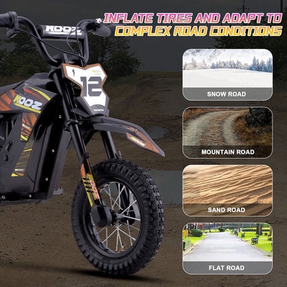 MotoTec | 36v 300w Electric Dirt Bike Orange | HP122E