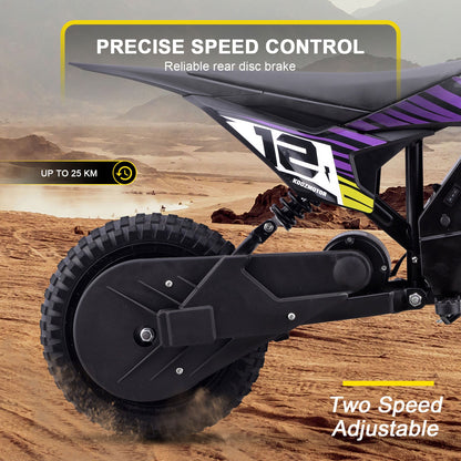 MotoTec | 36v 300w Electric Dirt Bike Purple | HP122E