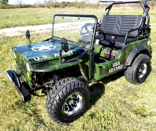 GSI - Mini Gas 125cc jeep Mini Truck ELITE Edition - Lifted With Custom Rims And Fender Flares - 6125A