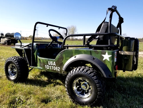 GSI - Mini Gas 125cc jeep Mini Truck ELITE Edition - Lifted With Custom Rims And Fender Flares - 6125A
