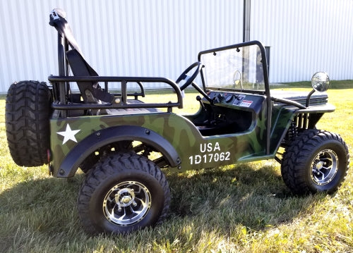 GSI - Mini Gas 125cc jeep Mini Truck ELITE Edition - Lifted With Custom Rims And Fender Flares - 6125A