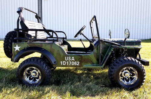 GSI - Mini Gas 125cc jeep Mini Truck ELITE Edition - Lifted With Custom Rims And Fender Flares - 6125A
