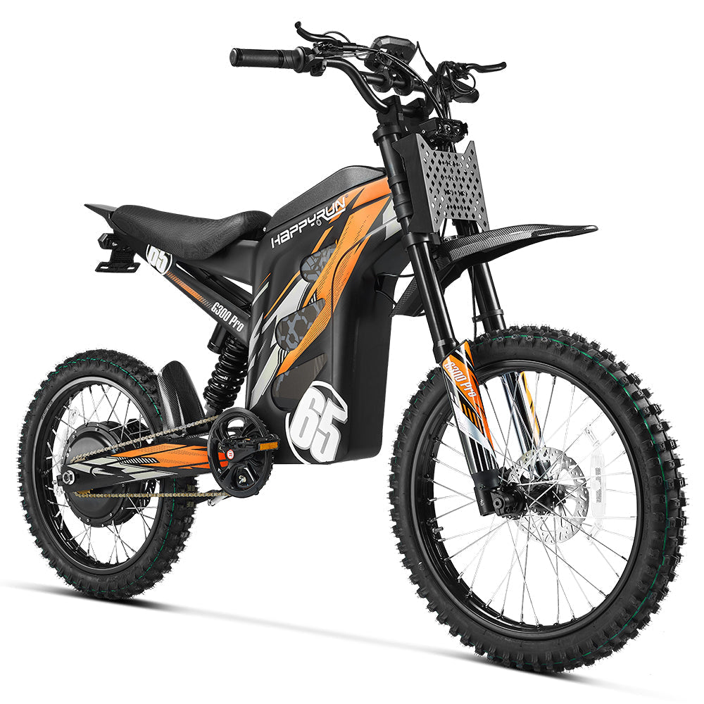 HappyRun | G300 Pro Electric Dirt Bike 6500W Peak Motor, 50 MPH Top Speed
