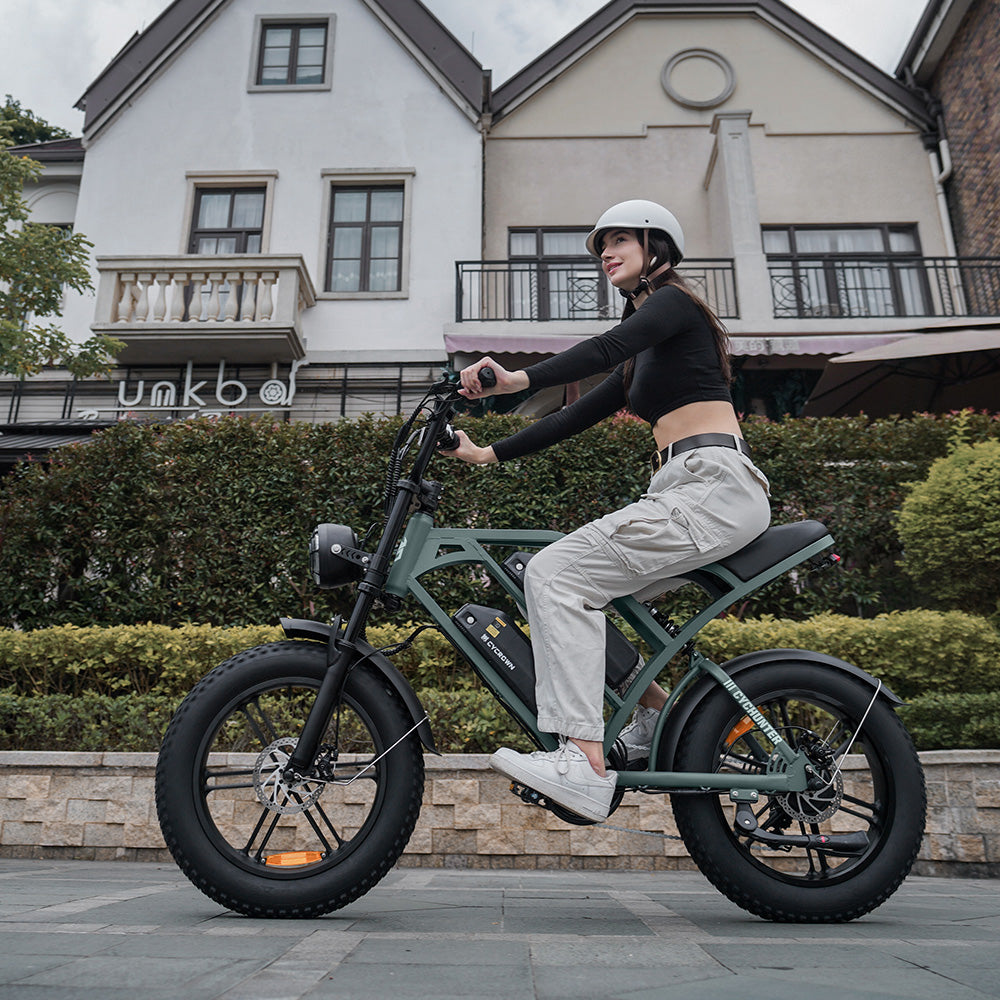 Cycrown CycHunter/CycHunter 2.0 -  48V 13Ah 1000W/1500W peak Class 3 Moped-Style Electric Bike - Full Suspension, Shimano 7-Speed - 100% Financing Available!