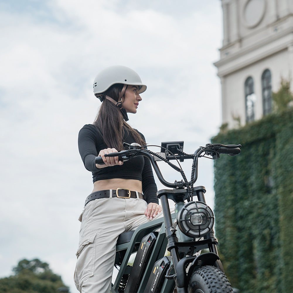 Cycrown CycHunter/CycHunter 2.0 -  48V 13Ah 1000W/1500W peak Class 3 Moped-Style Electric Bike - Full Suspension, Shimano 7-Speed - 100% Financing Available!
