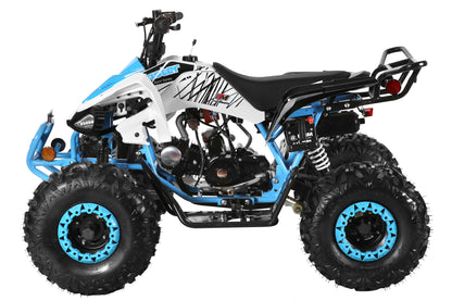 Trailmaster K125, 8" Wheel ,Youth Sports style ATV, Automatic Trans, Reverse,  Color Matched suspension, Front and Rear Brakes, Throttle Control