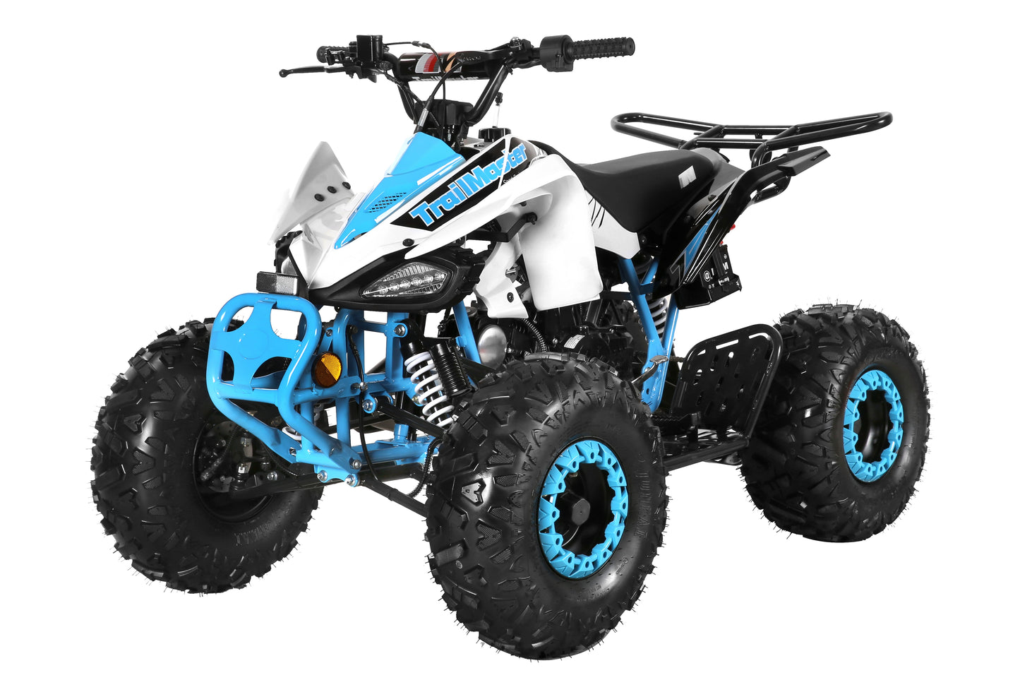Trailmaster K125, 8" Wheel ,Youth Sports style ATV, Automatic Trans, Reverse,  Color Matched suspension, Front and Rear Brakes, Throttle Control