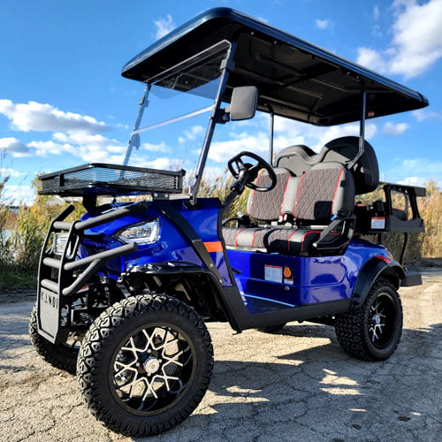 48V Electric Golf Cart 4 Seater Lifted Renegade Edition Utility Golf UTV Compare To Coleman Kandi 4p - Blue