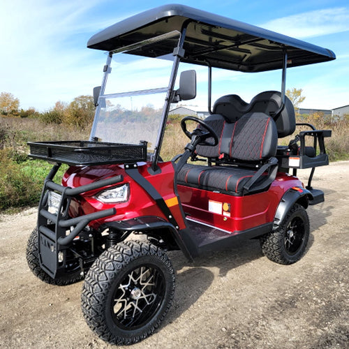 48V Electric Golf Cart 4 Seater Lifted Renegade Edition Utility Golf UTV Compare To Coleman Kandi 4p - Red
