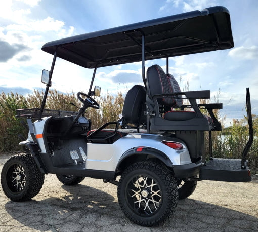 48V Electric Golf Cart 4 Seater Lifted Renegade Edition Utility Golf UTV - Silver
