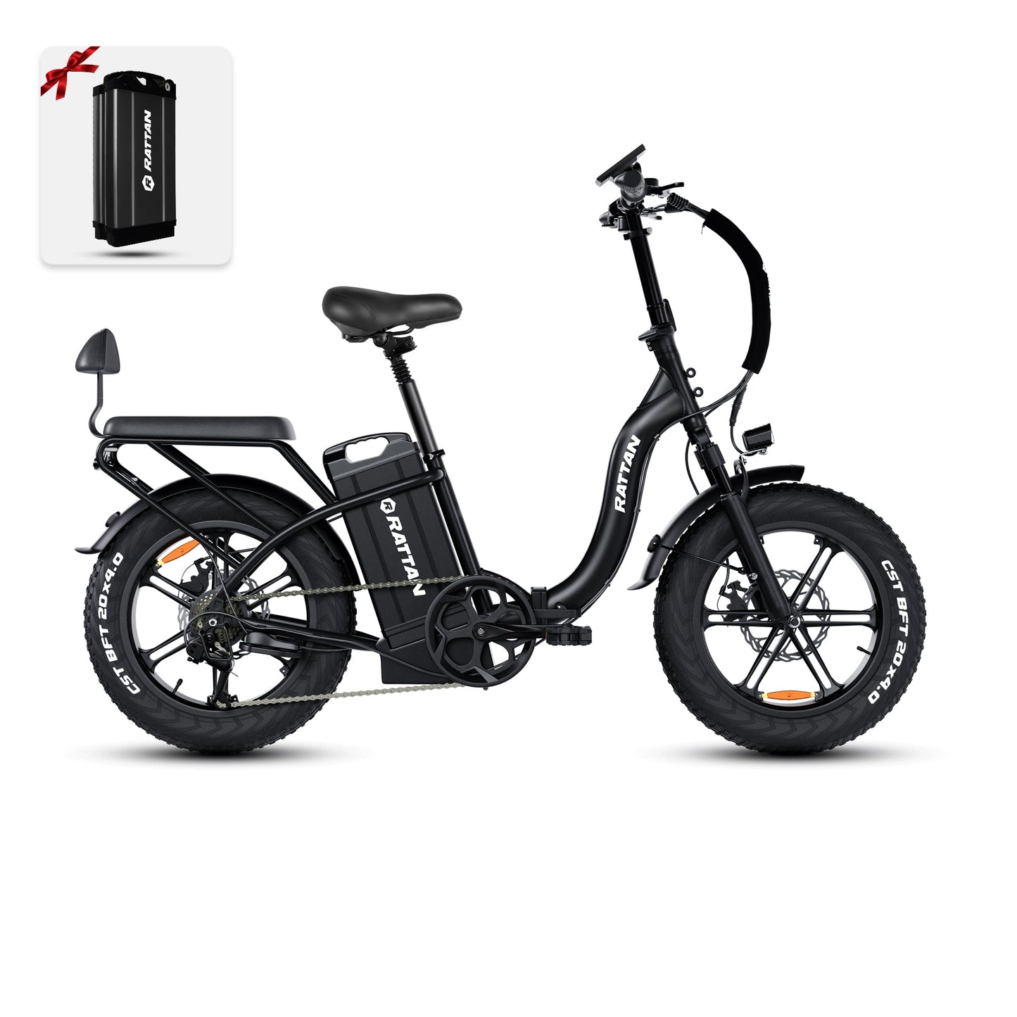 Rattan LF ULTRA 1000W 48V 40.5Ah Brushless Gear Hub Motor Full Suspension Fat Tire 4.0 Foldable 2-Seater Step-Through Electric Bike with Hydraulic Brakes and Max Range of 120 Miles! - 100% Financing Available! - Coming May 2026