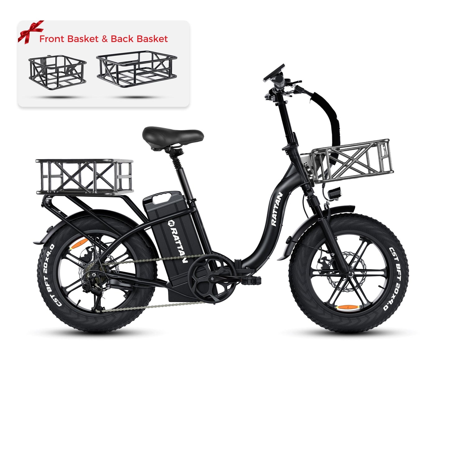 Rattan LF ULTRA 1000W 48V 40.5Ah Brushless Gear Hub Motor Full Suspension Fat Tire 4.0 Foldable 2-Seater Step-Through Electric Bike with Hydraulic Brakes and Max Range of 120 Miles! - 100% Financing Available! - Coming May 2026