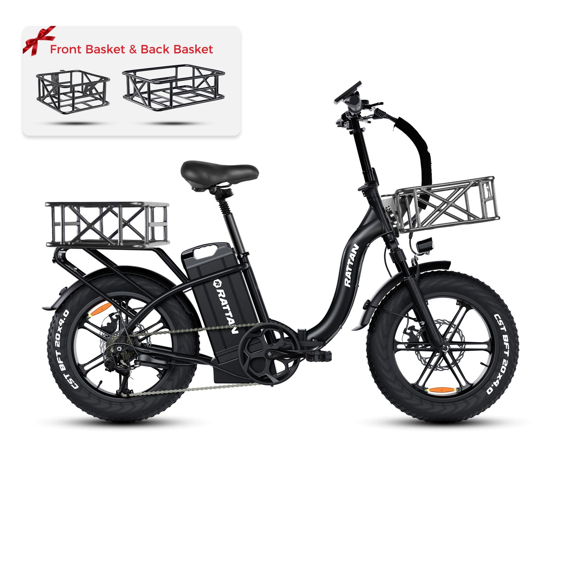 Rattan LF ULTRA 1000W 48V 40.5Ah Brushless Gear Hub Motor Full Suspension Fat Tire 4.0 Foldable 2-Seater Step-Through Electric Bike with Hydraulic Brakes and Max Range of 120 Miles! - 100% Financing Available! - Coming May 2026