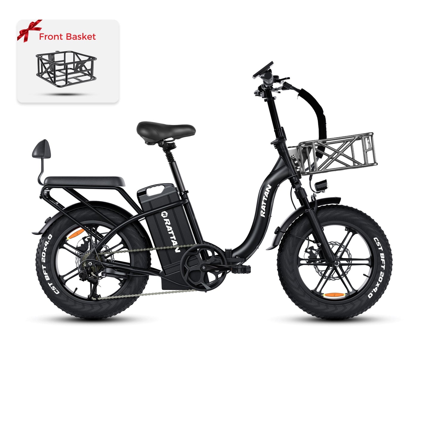 Rattan LF ULTRA 1000W 48V 40.5Ah Brushless Gear Hub Motor Full Suspension Fat Tire 4.0 Foldable 2-Seater Step-Through Electric Bike with Hydraulic Brakes and Max Range of 120 Miles! - 100% Financing Available! - Coming May 2026