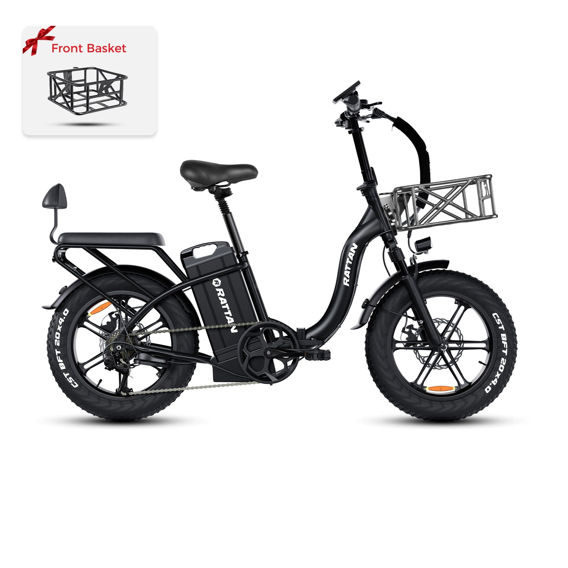 Rattan LF ULTRA 1000W 48V 40.5Ah Brushless Gear Hub Motor Full Suspension Fat Tire 4.0 Foldable 2-Seater Step-Through Electric Bike with Hydraulic Brakes and Max Range of 120 Miles! - 100% Financing Available! - Coming May 2026