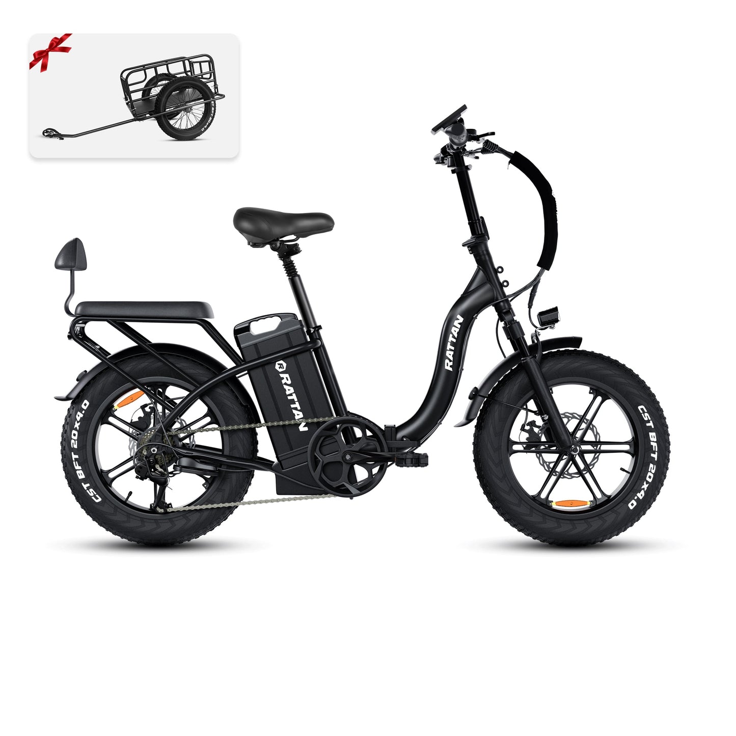 Rattan LF ULTRA 1000W 48V 40.5Ah Brushless Gear Hub Motor Full Suspension Fat Tire 4.0 Foldable 2-Seater Step-Through Electric Bike with Hydraulic Brakes and Max Range of 120 Miles! - 100% Financing Available! - Coming May 2026