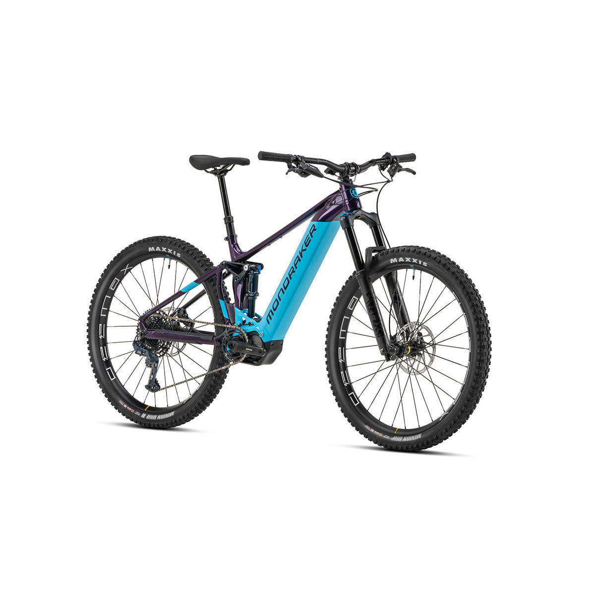 Mondraker DUSK R SE Electric Mountain Bike - Enduro e-MTB in Deep Purple and Light Blue