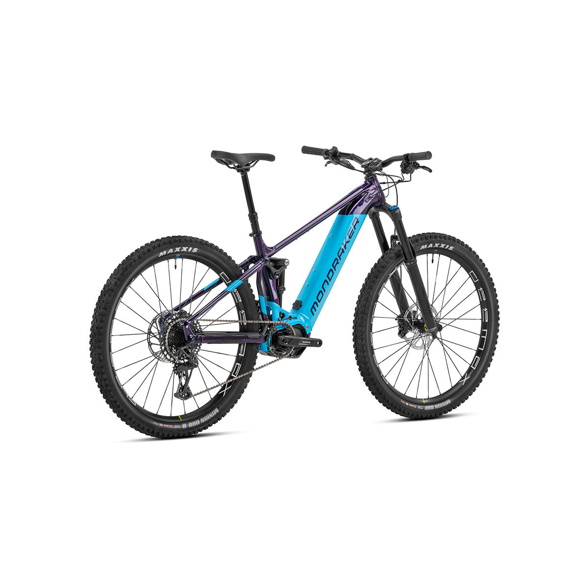 Mondraker DUSK R SE Electric Mountain Bike - Enduro e-MTB in Deep Purple and Light Blue