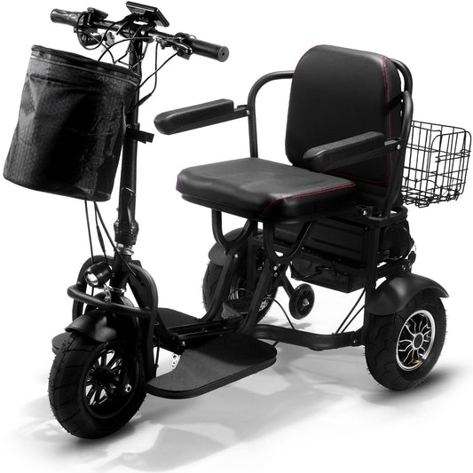 MotoTec | Folding Mobility Electric Trike 48v 1000w Dual Motor Lithium Black
