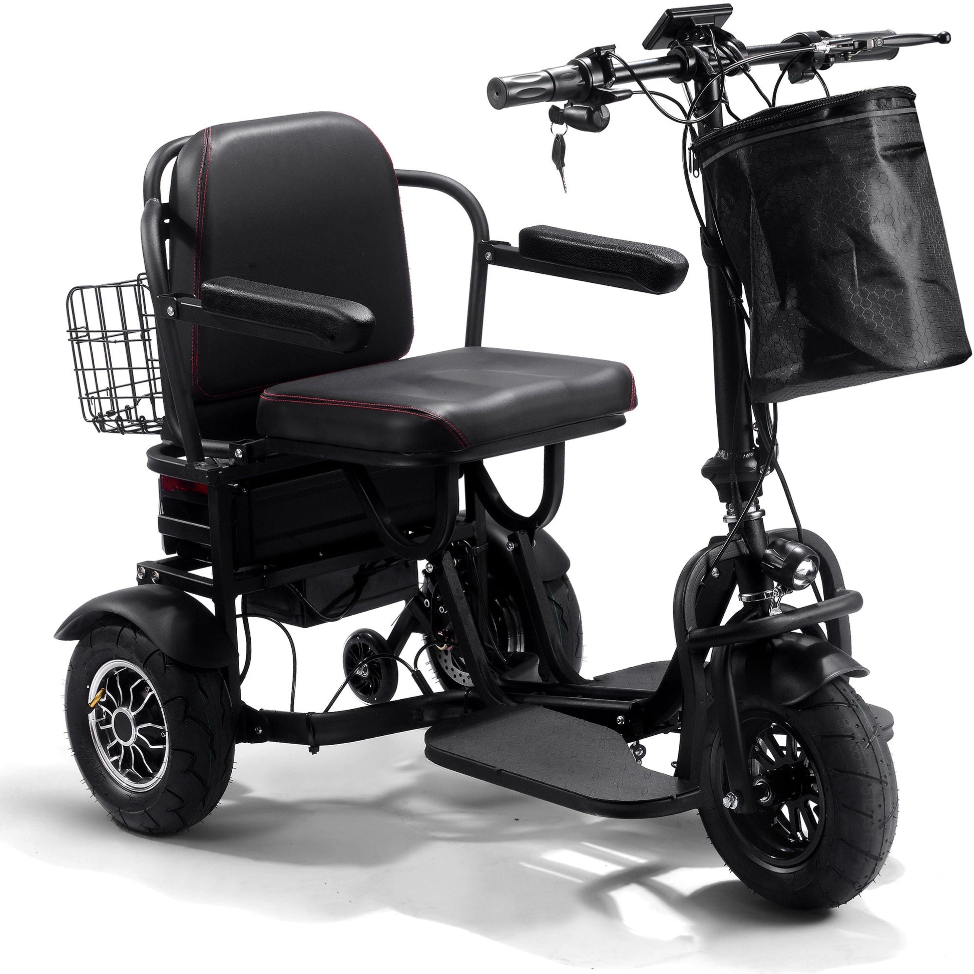MotoTec | Folding Mobility Electric Trike 48v 1000w Dual Motor Lithium Black