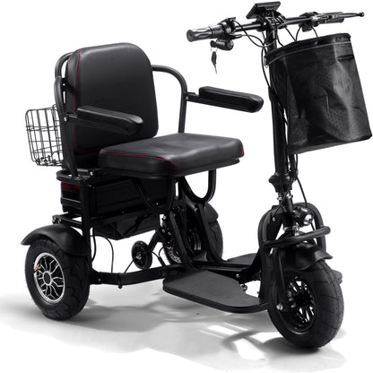 MotoTec | Folding Mobility Electric Trike 48v 1000w Dual Motor Lithium Black
