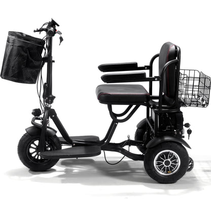 MotoTec | Folding Mobility Electric Trike 48v 1000w Dual Motor Lithium Black