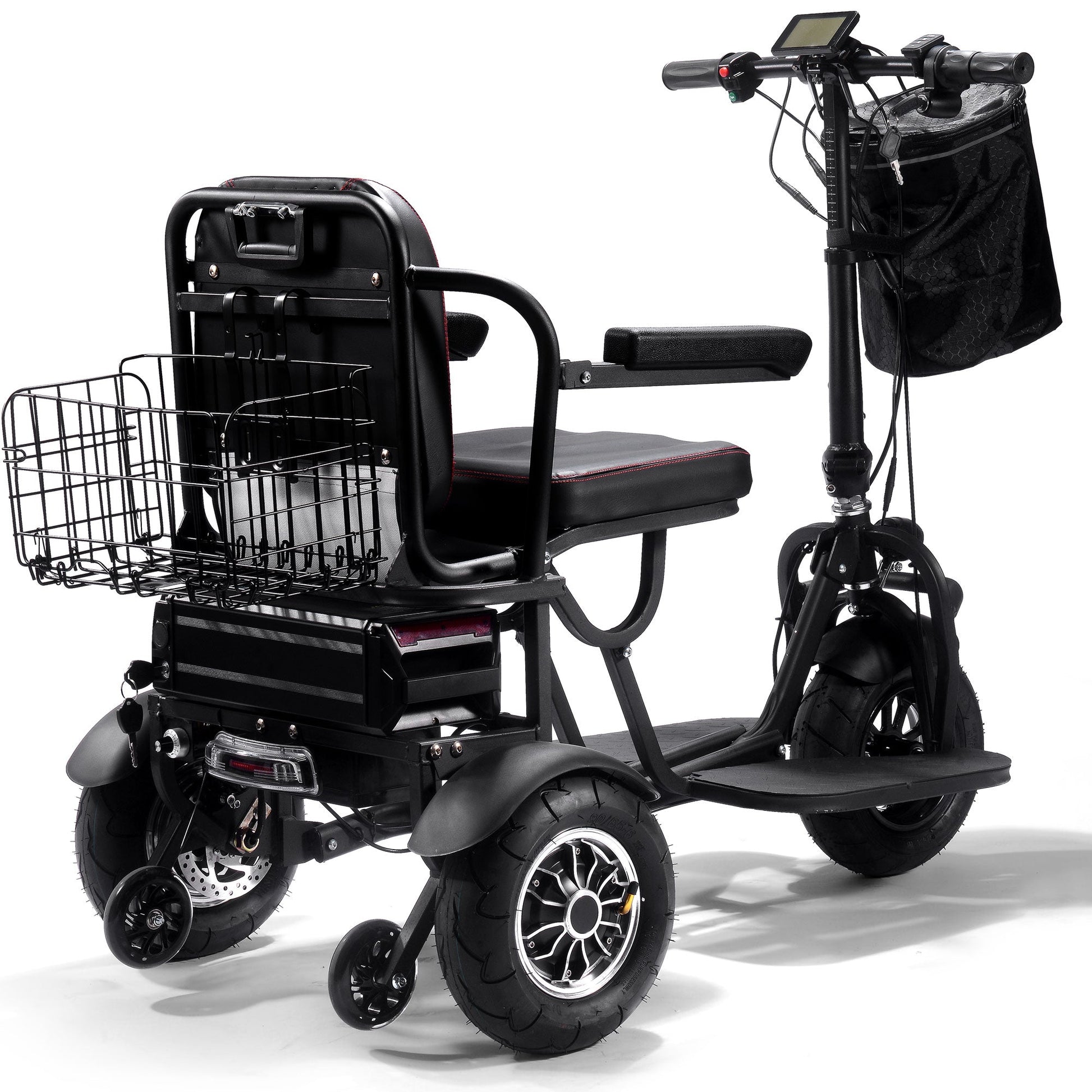 MotoTec | Folding Mobility Electric Trike 48v 1000w Dual Motor Lithium Black