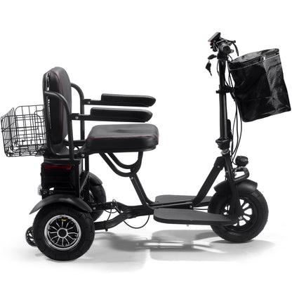 MotoTec | Folding Mobility Electric Trike 48v 1000w Dual Motor Lithium Black