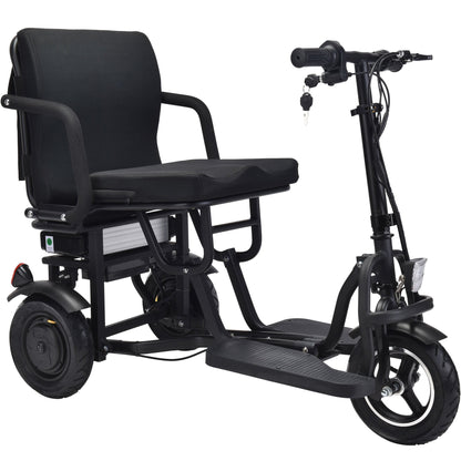 MotoTec | Folding Mobility Electric Trike 48v 700w Dual Motor Lithium Black