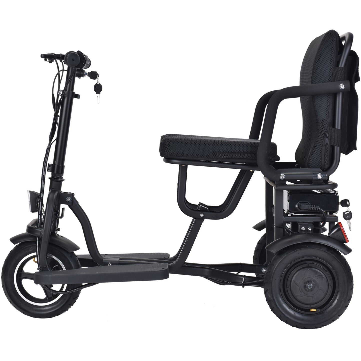 MotoTec | Folding Mobility Electric Trike 48v 700w Dual Motor Lithium Black
