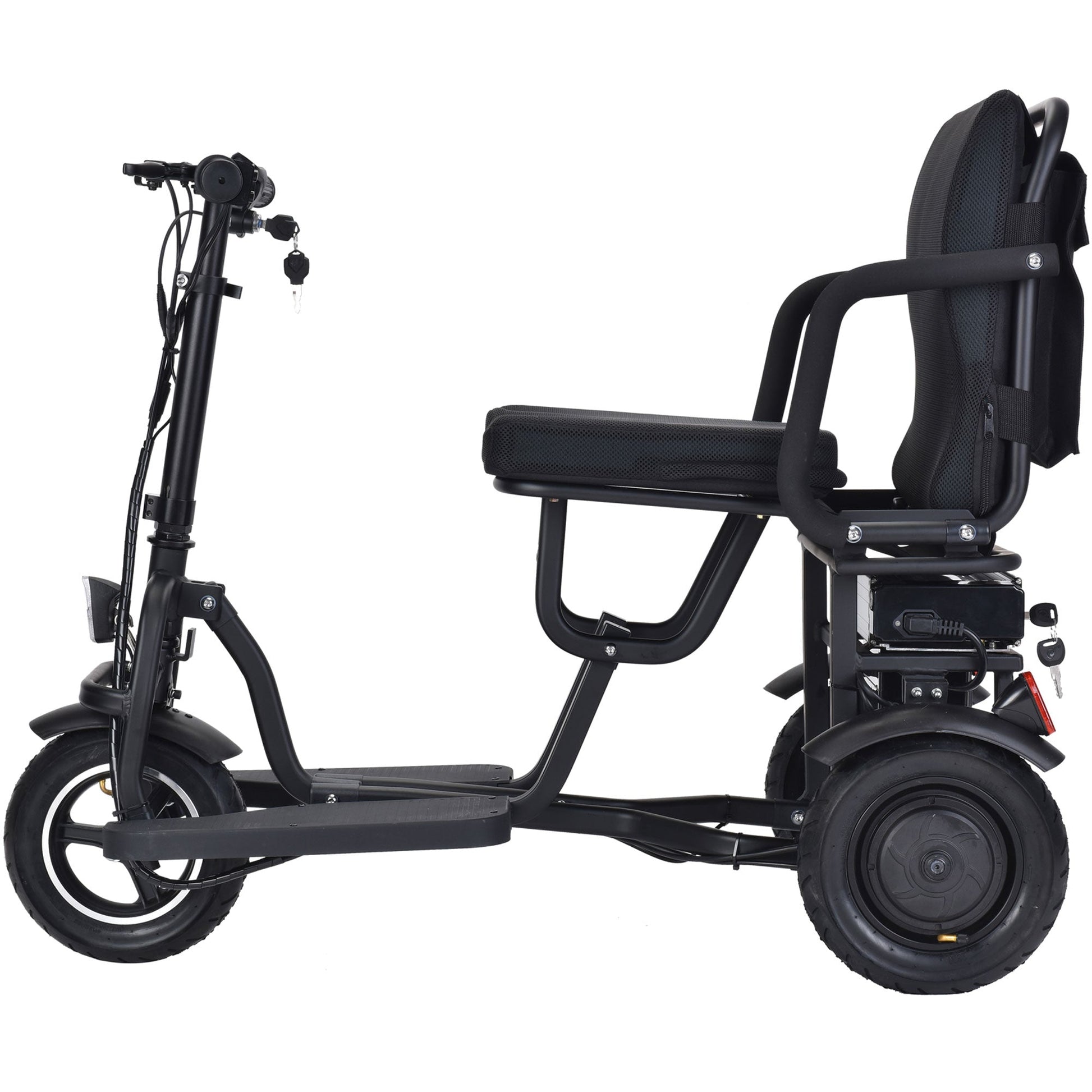 MotoTec | Folding Mobility Electric Trike 48v 700w Dual Motor Lithium Black