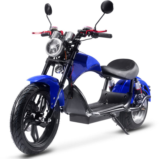 MotoTec | Raven 60v 30ah 2500w Lithium Electric Scooter Blue