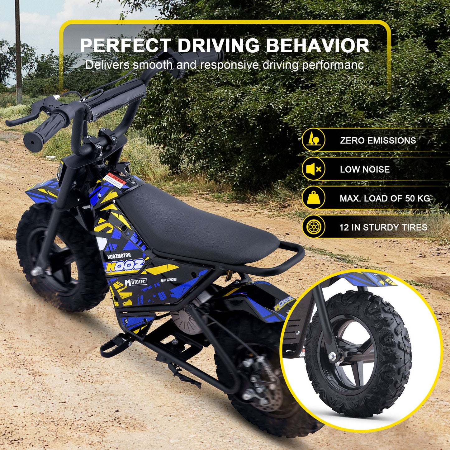 MotoTec | 24v 250w Electric Powered Mini Bike Blue | HP120E