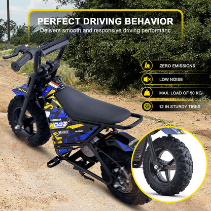 MotoTec | 24v 250w Electric Powered Mini Bike Blue | HP120E