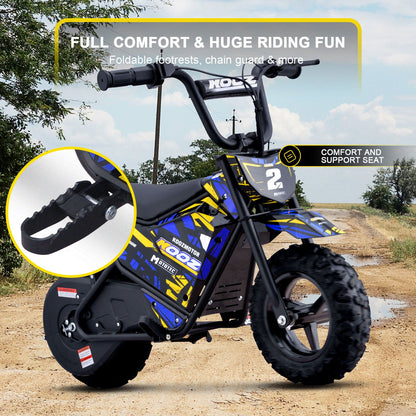 MotoTec | 24v 250w Electric Powered Mini Bike Blue | HP120E