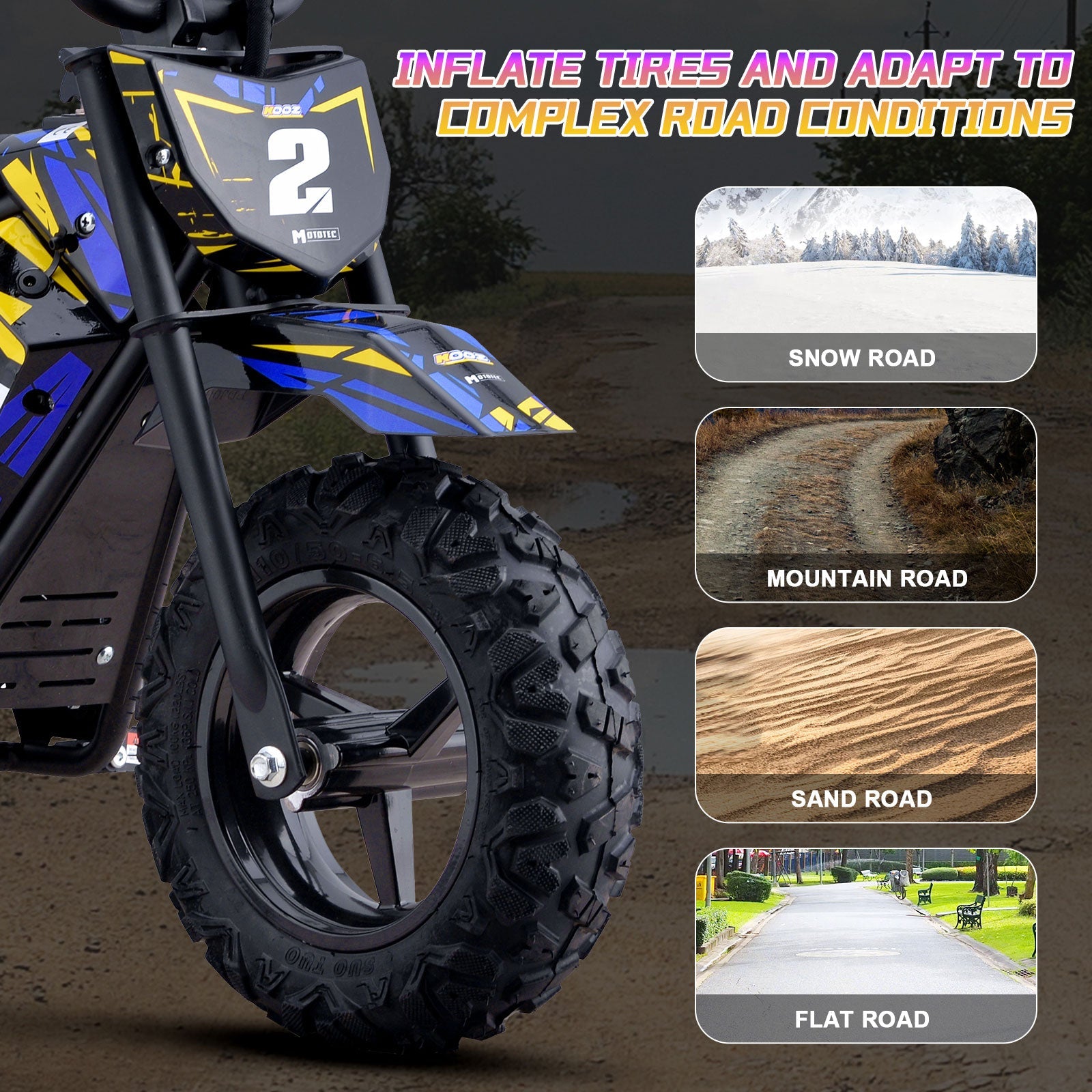 MotoTec | 24v 250w Electric Powered Mini Bike Blue | HP120E