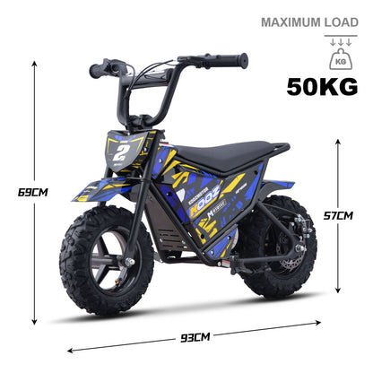 MotoTec | 24v 250w Electric Powered Mini Bike Blue | HP120E
