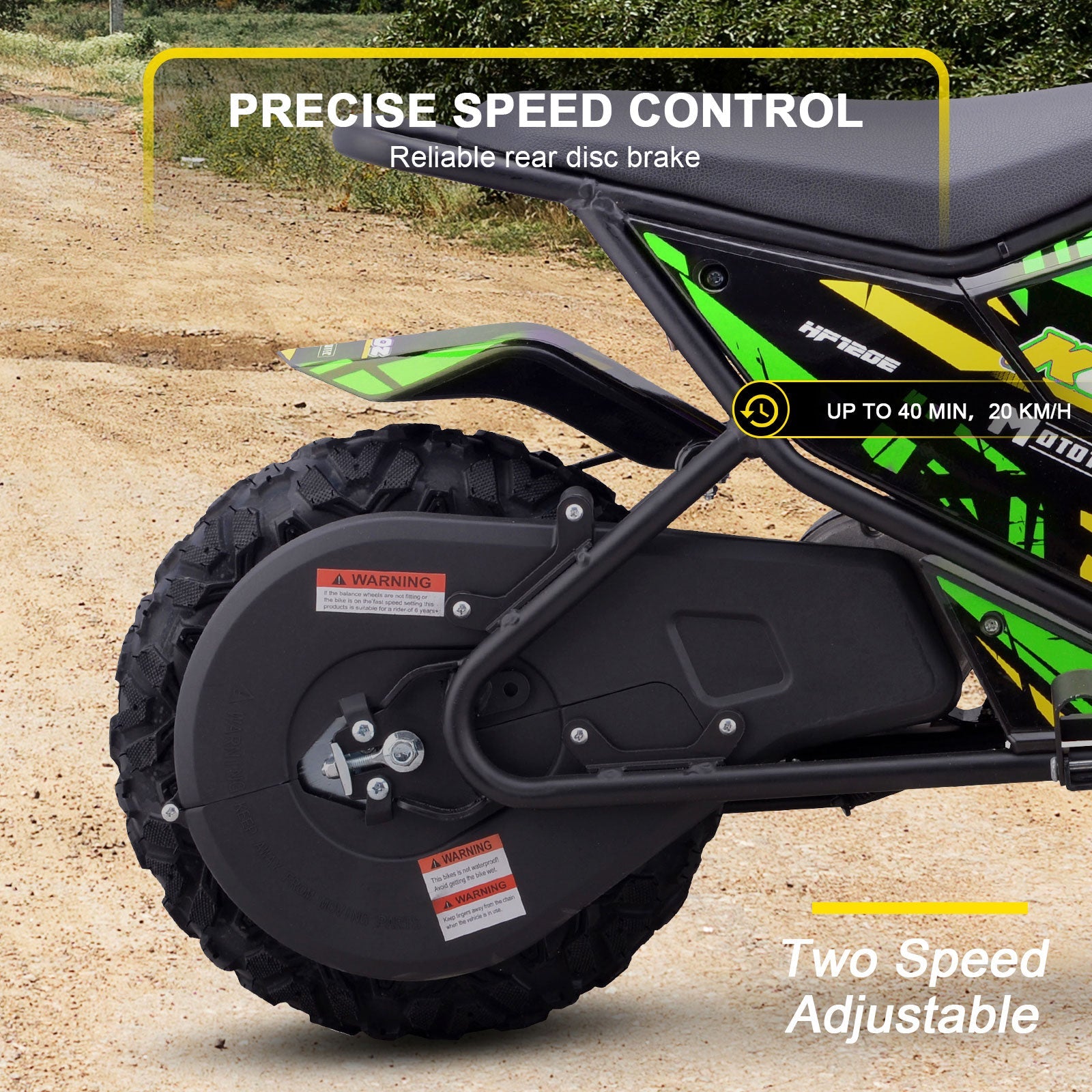 MotoTec | 24v 250w Electric Powered Mini Bike Green | HP120E