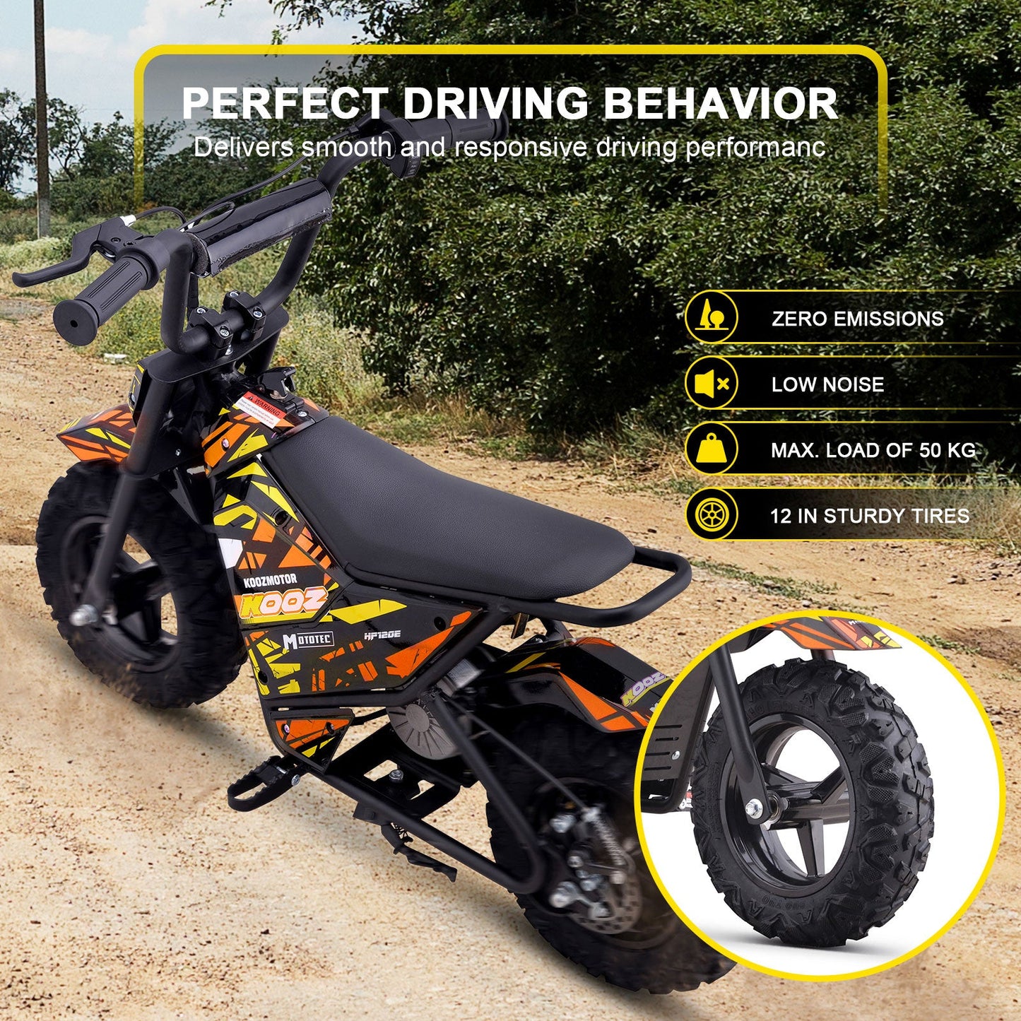 MotoTec | 24v 250w Electric Powered Mini Bike Orange | HP120E