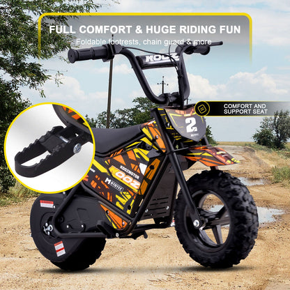 MotoTec | 24v 250w Electric Powered Mini Bike Orange | HP120E