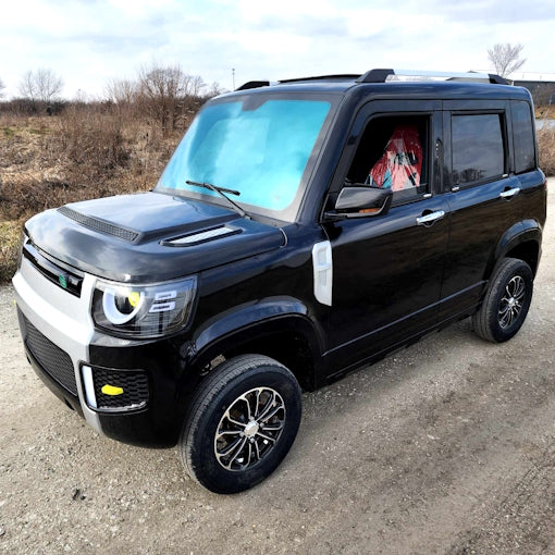 Electric 4 Door Coco Trooper 60v Electric Golf Cart LSV With Rear Trunk Hatch - Black