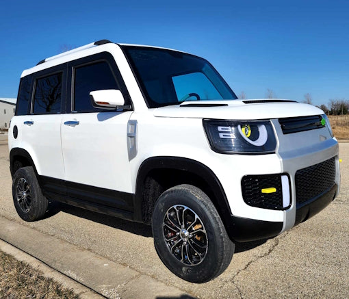 Electric 4 Door Coco Trooper 60v Electric Golf Cart LSV With Rear Trunk Hatch - White Demo Model